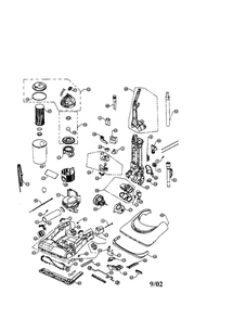Motor/Motor Cover/Handle Diagram and Parts List for 088650  Dirt Devil Upright Vacuum